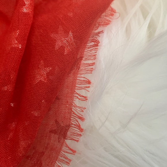 Infinity Scarf- red with silver stars. - Picture 4 of 6